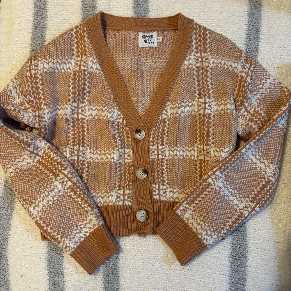 Princess Polly Plaid Women's Cropped Sweater